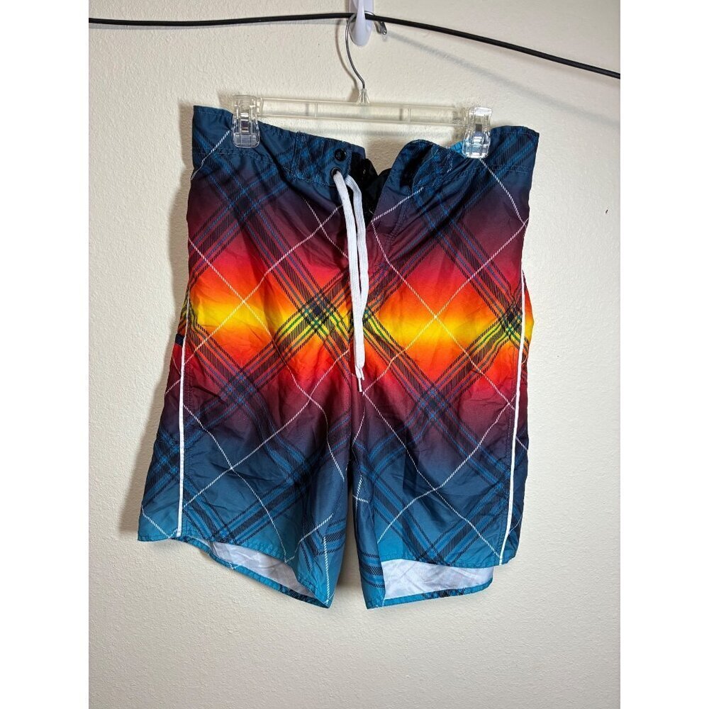 Joe Boxer Board Shorts Swim Trunks Summer Beach Colorful Vacation Men's Sz Large